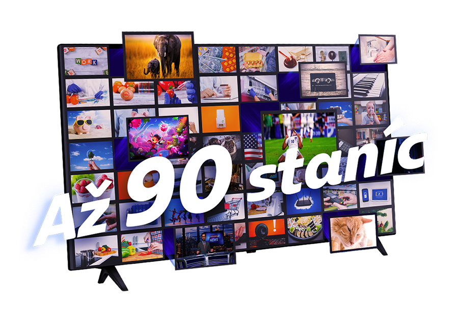 až 90 TV staníc