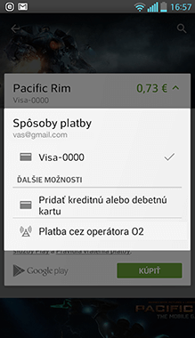 Výber spôsobu platby