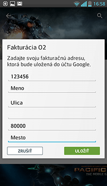 Zadanie fakturačnej adresy