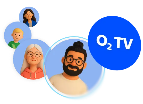 Členovia rodiny zdieľajúci O2 TV v skupine O2 Spolu