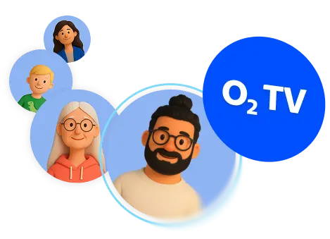 Skupina priateľov a rodiny v O2 Spolu